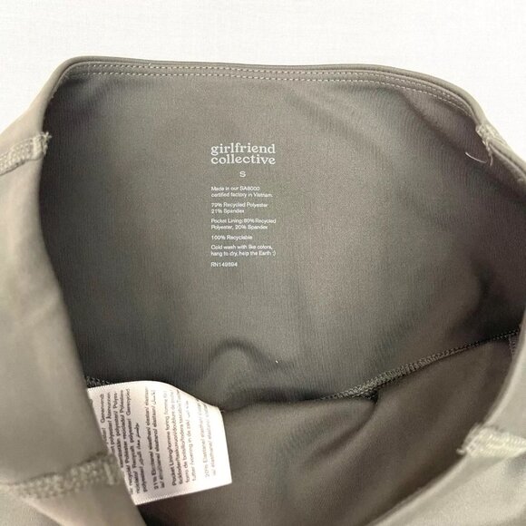 Girlfriend Collective Green 7/8 Length High Rise Pocket Leggings Size Small - Picture 2 of 5